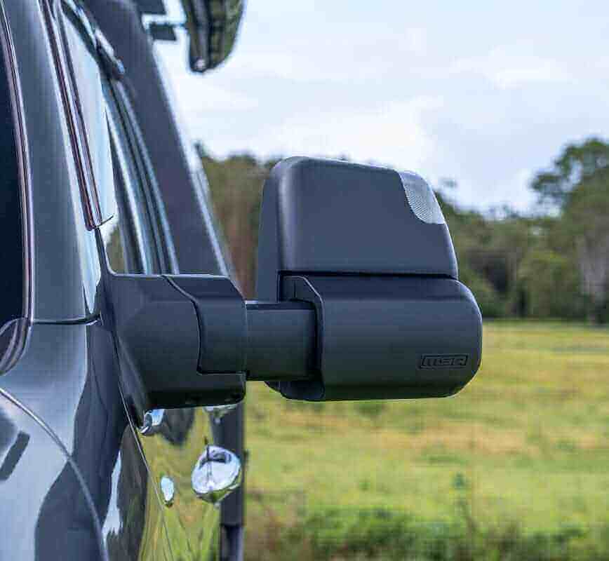 MSA 4x4 Towing Mirrors - FORD RANGER, 2012-05/2022. BLACK, ELECTRIC, HEATED, INDICATORS, POWERFOLD