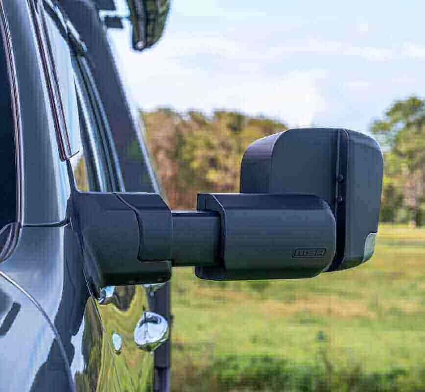 MSA 4x4 Towing Mirrors - FORD RANGER, 2012-05/2022. BLACK, ELECTRIC, HEATED, INDICATORS, POWERFOLD