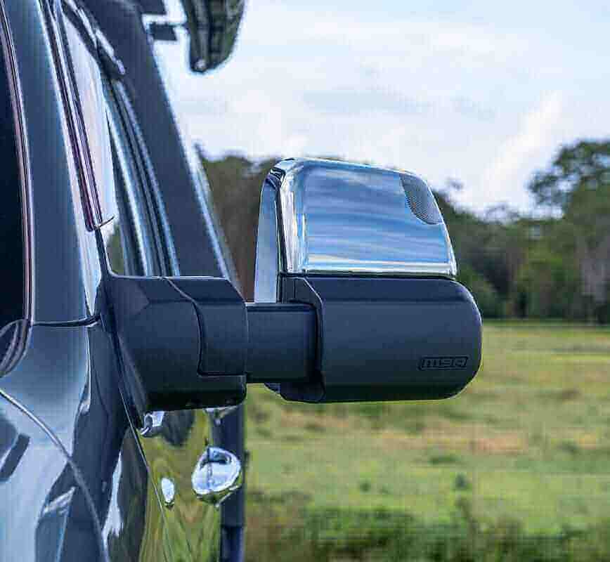 MSA 4x4 Towing Mirrors - FORD EVEREST--2015-MAY 2022. CHROME, ELECTRIC, INDICATORS, POWERFOLD