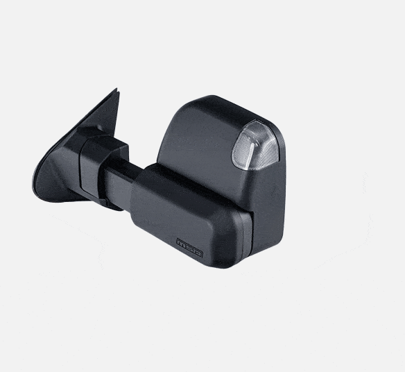 MSA 4x4 Towing Mirrors - NISSAN NAVARA D23 11/2020-CURRENT, BLACK, ELECTRIC, INDICATORS, HEATED, BLIND SPOT MONITORING, CAMERA, POWERFOLD
